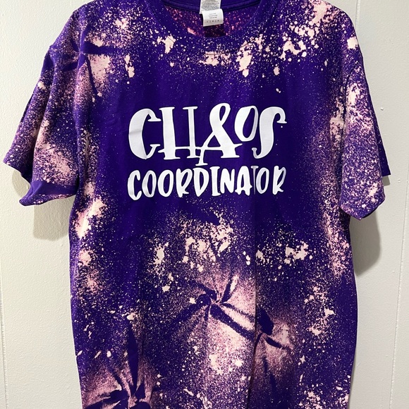 NWOT Large Purple Tie Dye Chaos Coordinator Bleached Tee Shirt Top - Picture 1 of 1